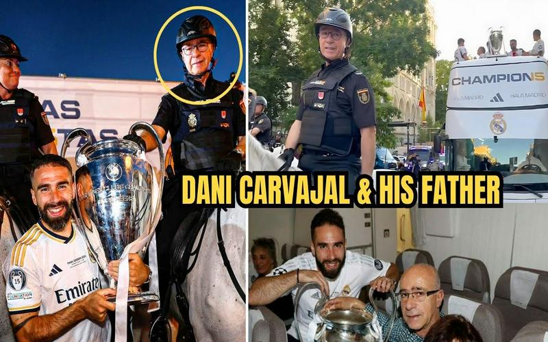 Dani Carvajal Heartwarming Moment with His Father During Real Madrid Champions League Victory Parade